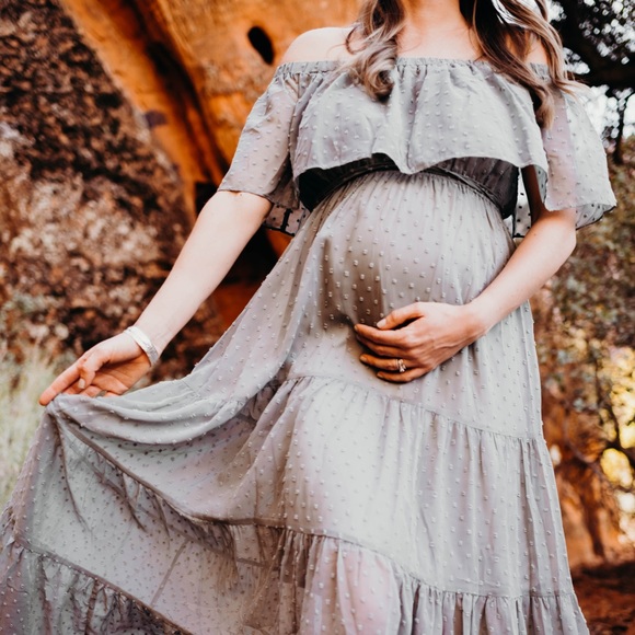 Baltic Born Swiss Dot Sage Maxi Dress - Picture 2 of 2